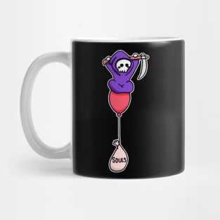 Cute Pocket Grim Reaper with Balloon Kawaii Mug